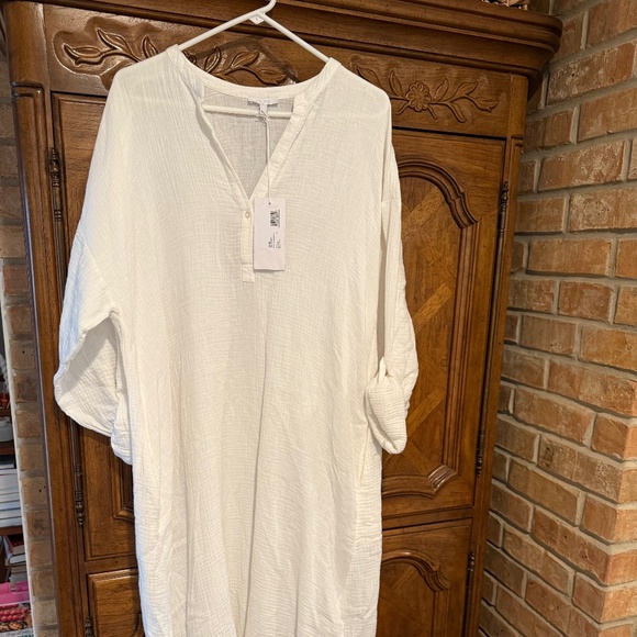 NWT Calm (Johnny Was) Long White Gaze Fabric Dress Size XL - Picture 1 of 7